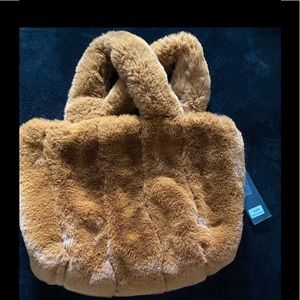 Faux fur purse small tote crossbody